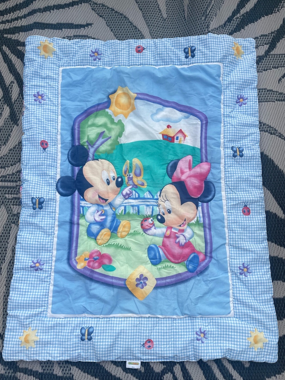 Vintage Baby Mickey And Minnie Disney Crib Blanket Disney Babies 33”x42”